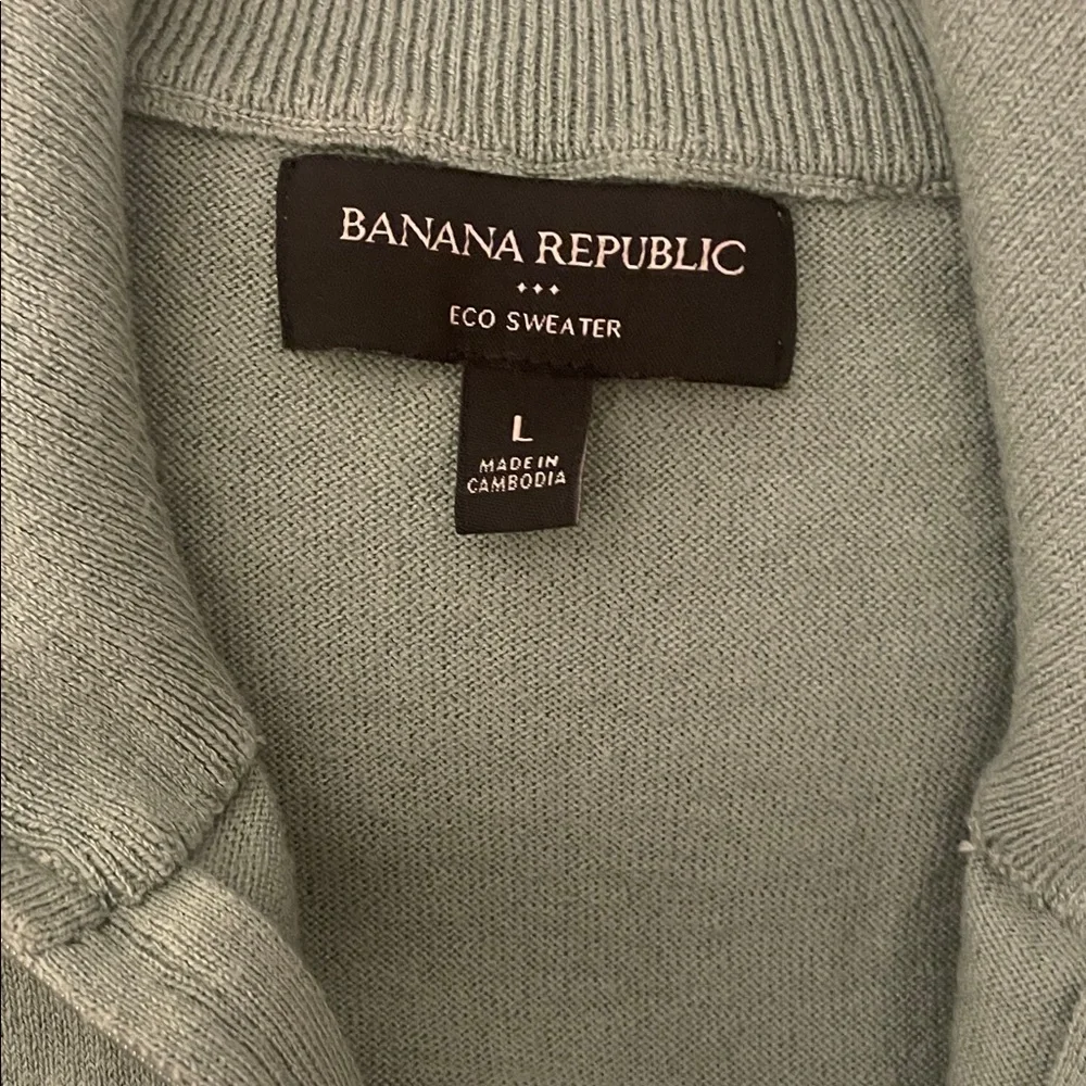 Banana Republic‎ Men's Sage Green Zip-Up Sweater